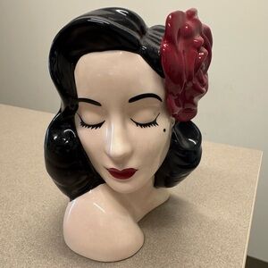 Signed Dita Von Teese Red Rose Vase